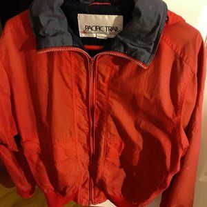 Vintage Pacific Trail Red Jacket With Hoodie Rain Proof Man Size Large
